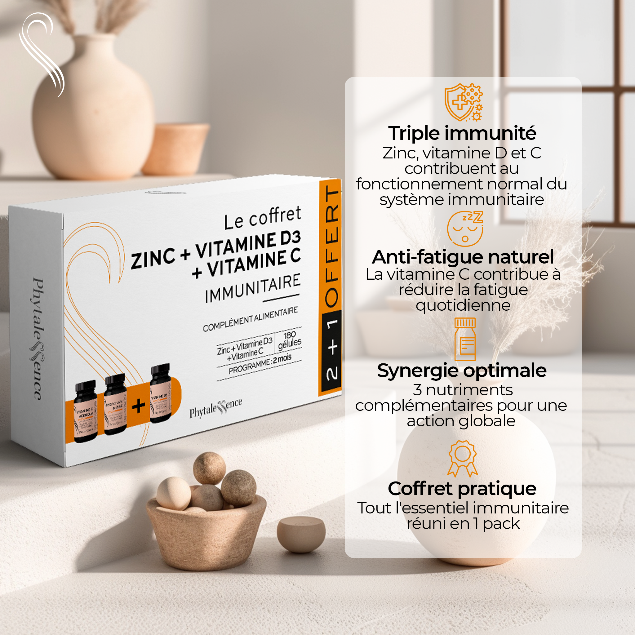 CAJA DE ZINC + VITAMINA D3 + VITAMINA C